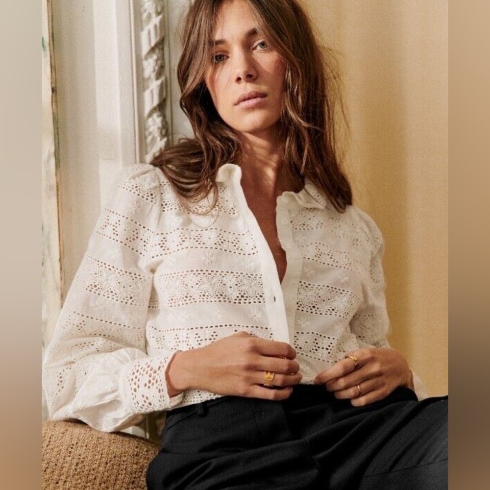 NWT Sézane cassy white shirt